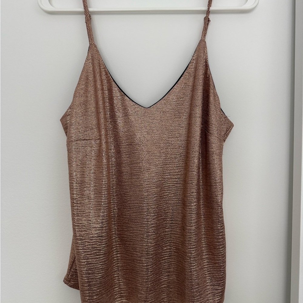Self Contrast Shimmering Rose Gold Women's Tank Top